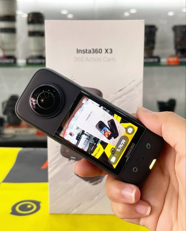 Insta360 X3 360 action camera with 5.7K video, 2M selfie stick, and accessory bundle – excellent condition