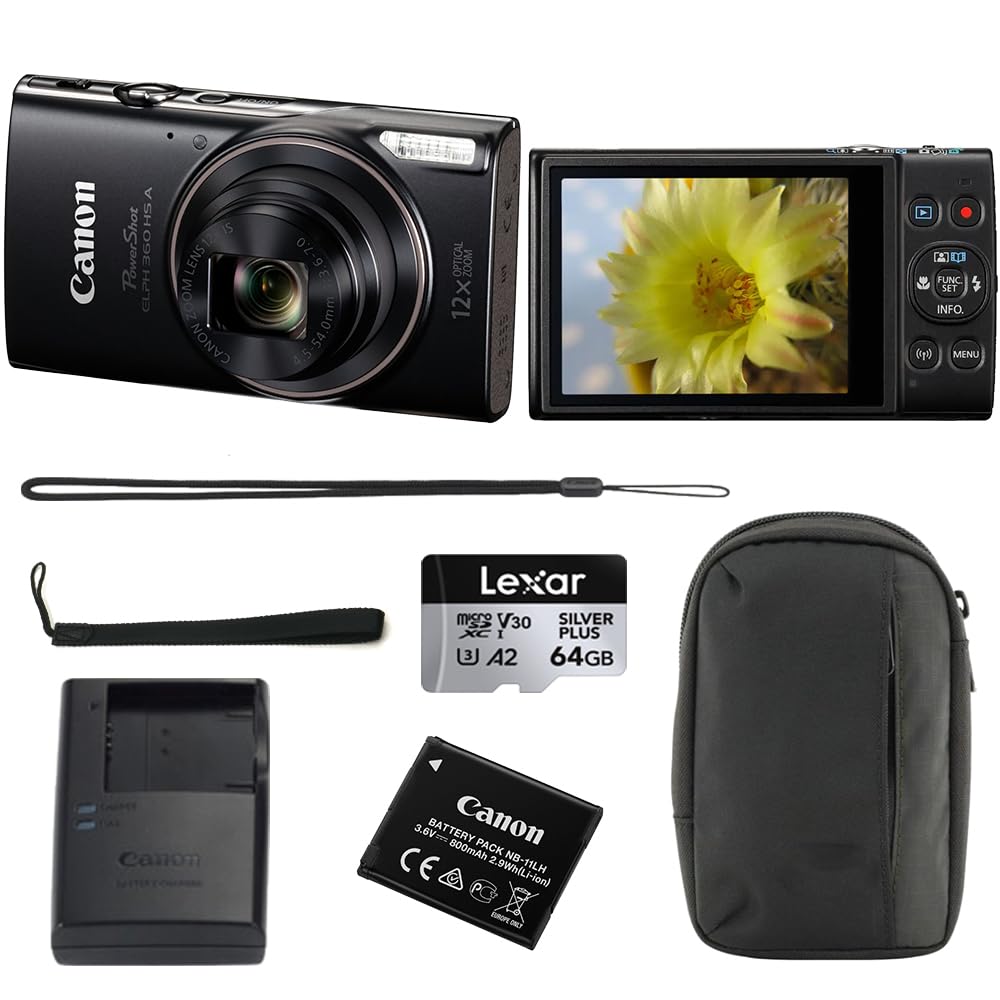 Powershot ELPH 360 HS black with 3-inch screen at Camerion Cameras
